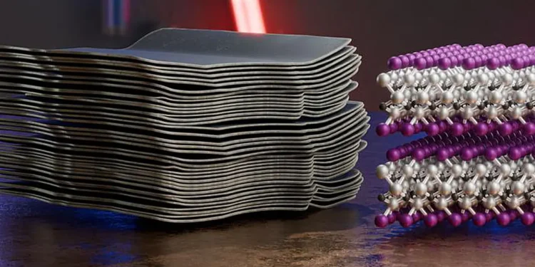 The image combines a model derived from a scanning electron microscopy image (left) with a snippet of the underlying cry