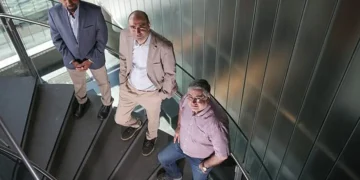 From left, Muthukumaran Packirisamy, Mohsen Habibi and Shervin Foroughi