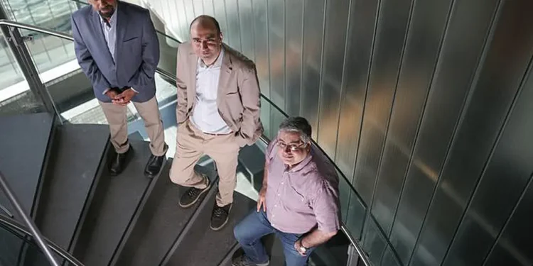 From left, Muthukumaran Packirisamy, Mohsen Habibi and Shervin Foroughi