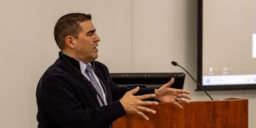 Jean Paul Allain, the associate director of Fusion Energy Sciences, gives opening remarks at the Princeton Plasma Physic