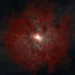 An illustration of a star that collapsed, forming a black hole. The black hole is at the center, unseen. Surrounding it