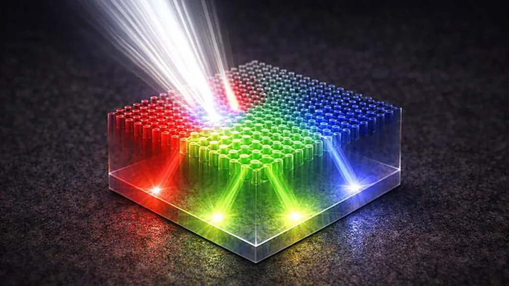 Technologie de routage couleur nanophotonique fonctionnant de manière fiable même dans des conditions d'incidence oblique (image générée par IA