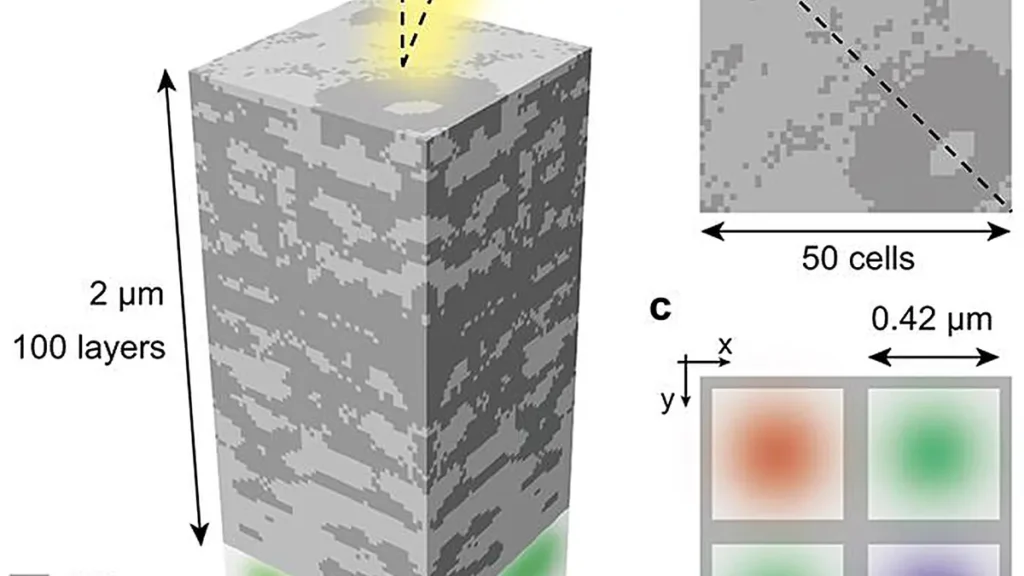 Routeur couleur nanophotonique robuste face à une incidence oblique (Crédit : KAIST)