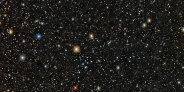 This image shows stars in the ultra-faint dwarf galaxy, Pictor II. Pictor II is a satellite galaxy of the Large Magellan