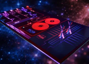 Une représentation de lasers sur une puce