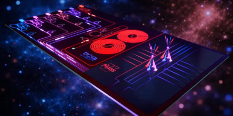 Une représentation de lasers sur une puce