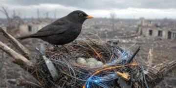 Les oiseaux du Donbass nichent avec des câbles de drones FPV