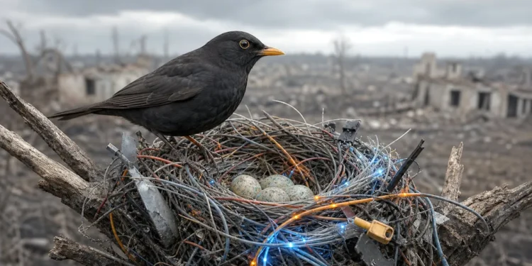 Les oiseaux du Donbass nichent avec des câbles de drones FPV