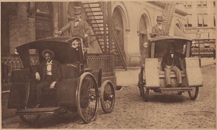 Des taxis Electrobat Taxis à Manhattan en 1898
