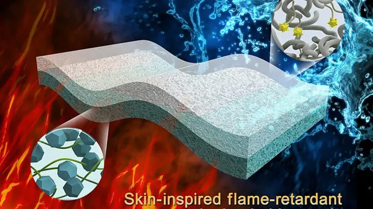 Revêtement superhydrophobe, robuste et biomimétique aux propriétés ignifuges et à l'excellente capacité d'auto-extinction
