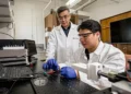 A new oscillating triboelectric nanogenerator developed by Professor Xudong Wang and postdoctoral scholar Pengfei Chen c