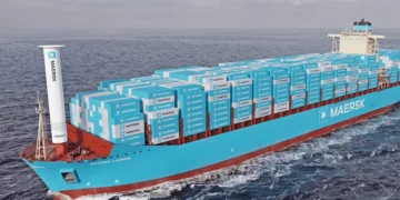 Maersk va installer une voile rotative sur un porte-conteneurs en 2027