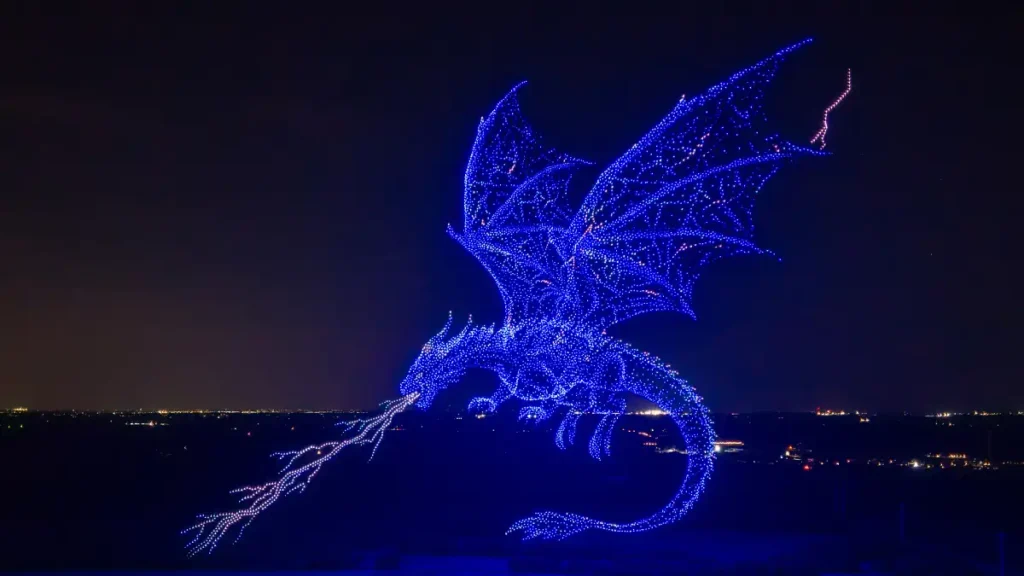 Ce dragon a été transporté par avion afin d'établir le RECORD DU MONDE GUINNESS de la plus grande créature mythique transportée par avion.